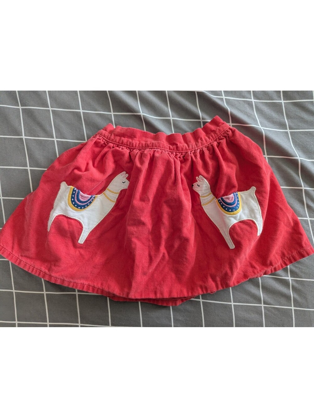 Boden cord llama applique skirt